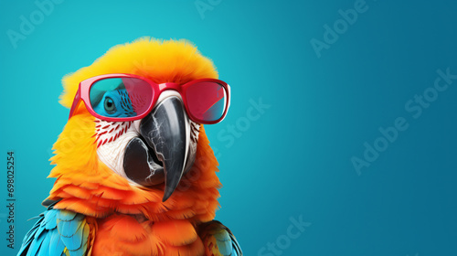 Cool Parrot Macaw with Sunglasses