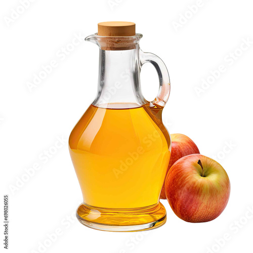 a bottle of apple cider vinegar on transparent background