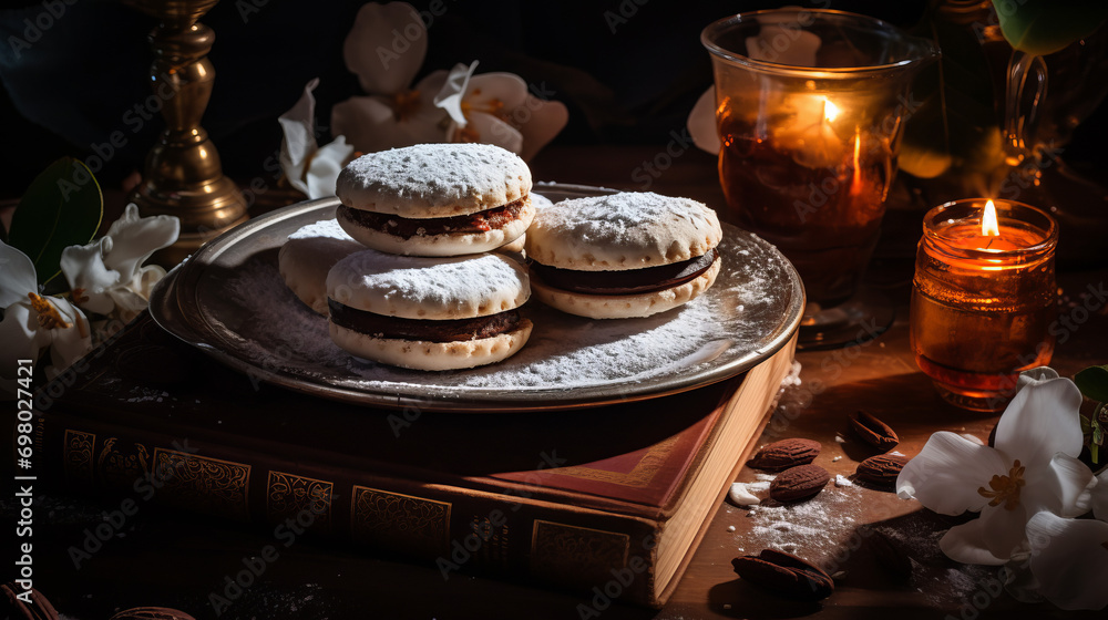 alfajores cookies on a table