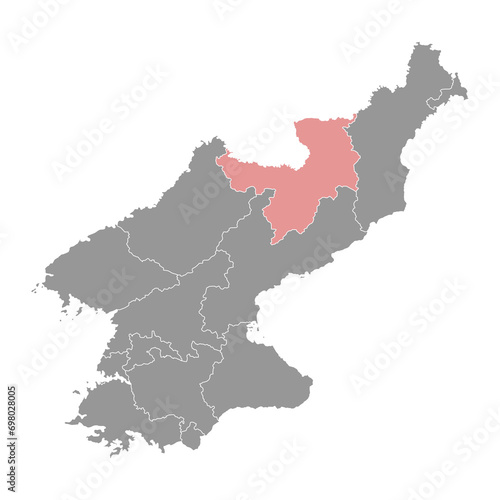 Ryanggang province map, administrative division of North Korea. Vector illustration. photo