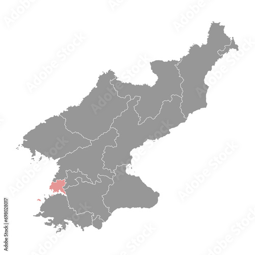 Nampo city map  administrative division of North Korea. Vector illustration.