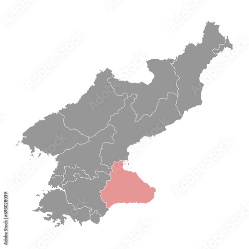 Kangwon province map, administrative division of North Korea. Vector illustration. photo