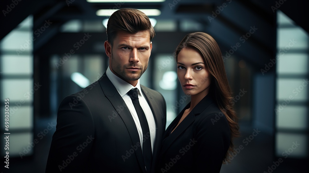horizontal portrait of a business couple AI generated