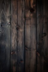 old grunge wooden board vertical texture background top view, dark brown hardwood planks surface flatlay
