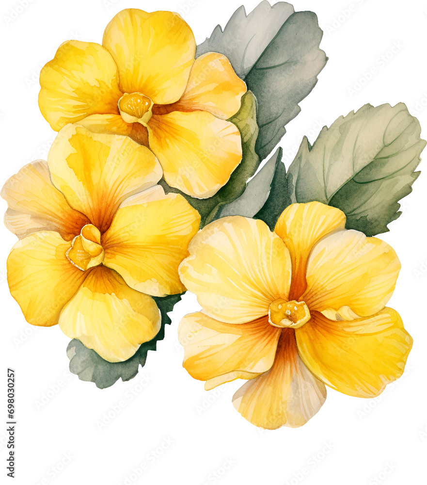 Primrose Flower Watercolor Clipart Primrose Flower Watercolor Clipart