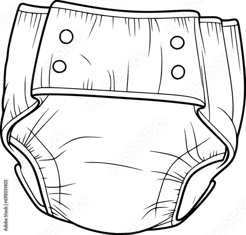 outline illustration of diaper