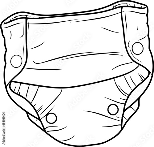 outline illustration of diaper