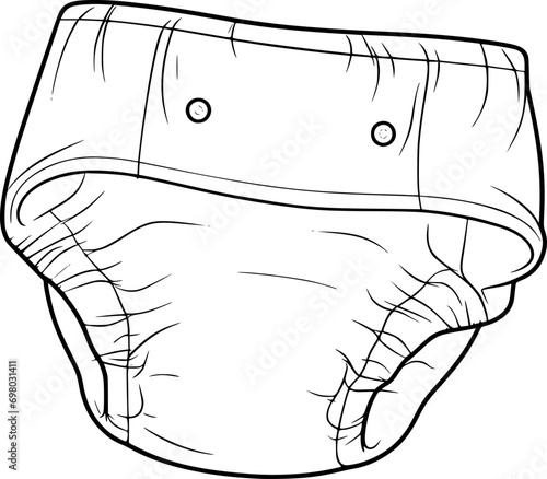 outline illustration of diaper