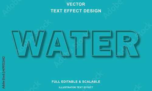 Creative and Editable Water 3D Text Effect Vector Design