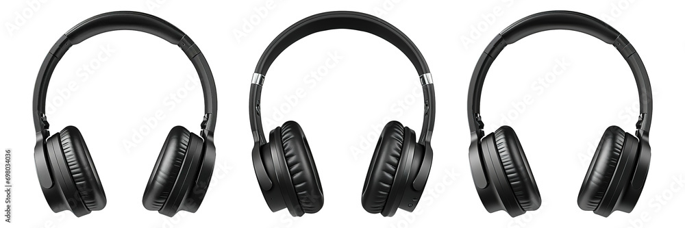 Black headphones collection PNG Black headphones collection PNG