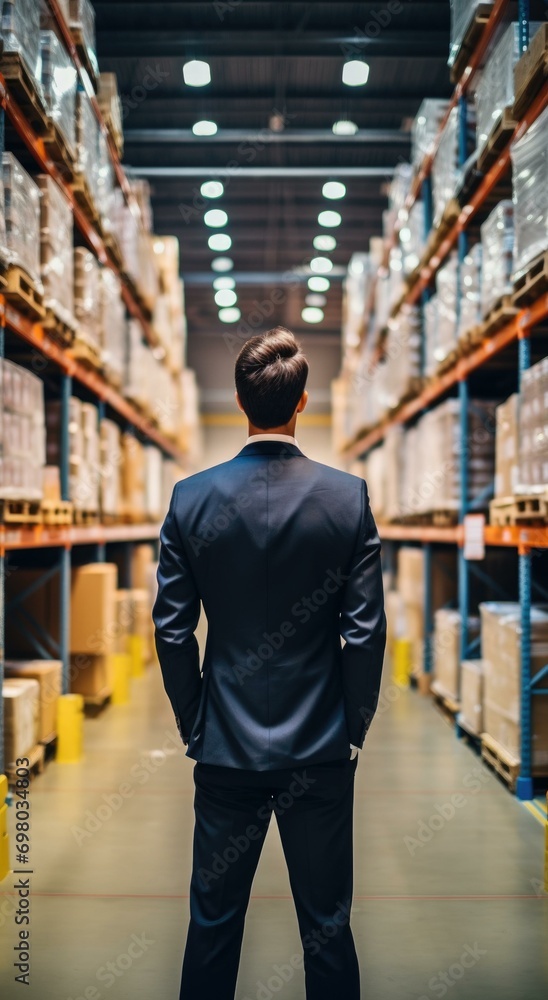 A logistics specialist optimizes supply chain operations in a warehouse, ensuring efficient product distribution. Generative AI. A logistics specialist optimizes supply chain operations in a warehouse, ensuring efficient product distribution. Generative AI.
