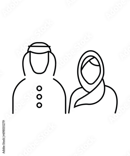 arab couple icon, vector best line icon.