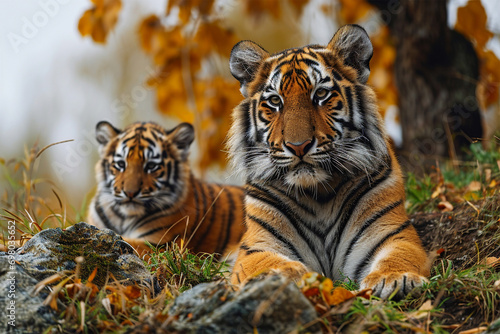 tiger family in grassland © Angah