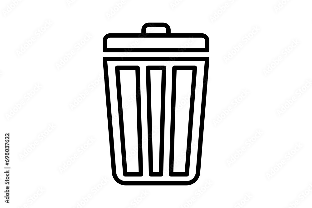 trash bin icon. icon related to basic web and UI. suitable for web site, app, user interfaces, printable etc. line icon style. simple vector design editable trash bin icon. icon related to basic web and UI. suitable for web site, app, user interfaces, printable etc. line icon style. simple vector design editable