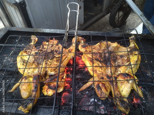 chicken on the grill