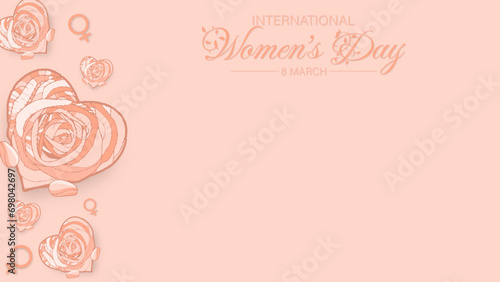 International Women's Day 8 march with peach fuzz colors