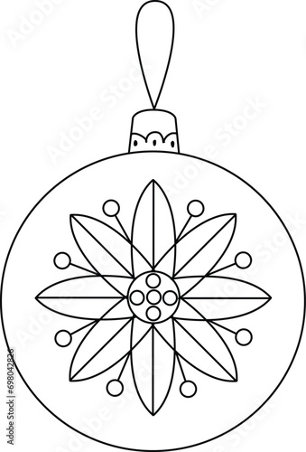 Bauble for Christmas. Doodled with simple and cute lines, perfect for decorating invitations or New Year banners. Adorn your Christmas tree and wreath with these delightful doodle baubles.