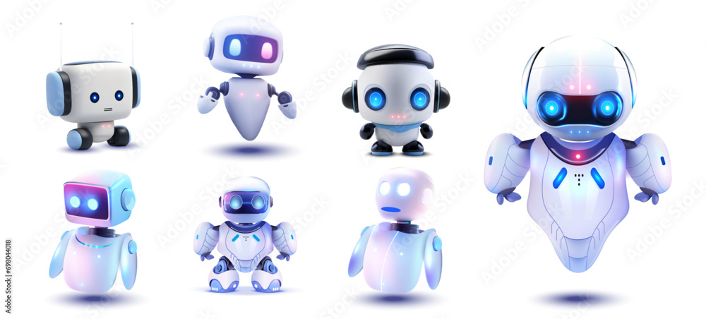 Vetor de Artificial bot, hand mascot, human and chatbot, intelligence ...