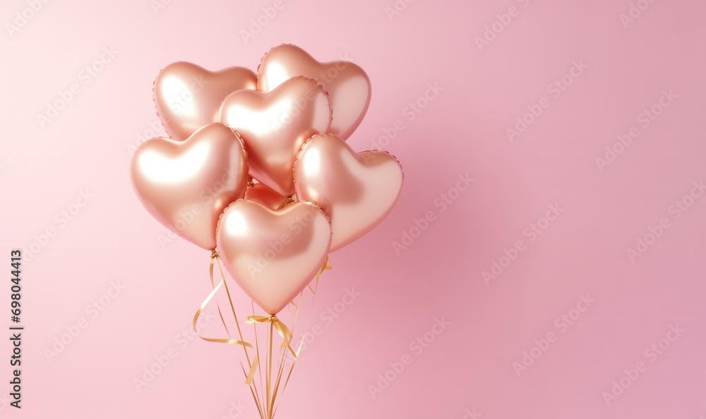 Background with balloons for Valentine's Day by Generative AI