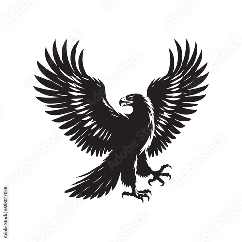 Eagle Illustration: Dynamic Silhouette Artwork Showcasing the Strength and Beauty of the Bird 