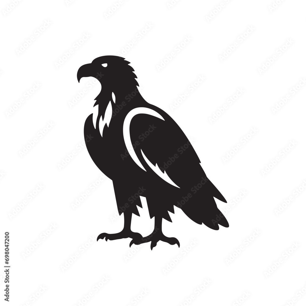 Fototapeta premium Illustrative Eagle: Bold Silhouette Art Depicting the Magnificent Form of this Noble Creature 