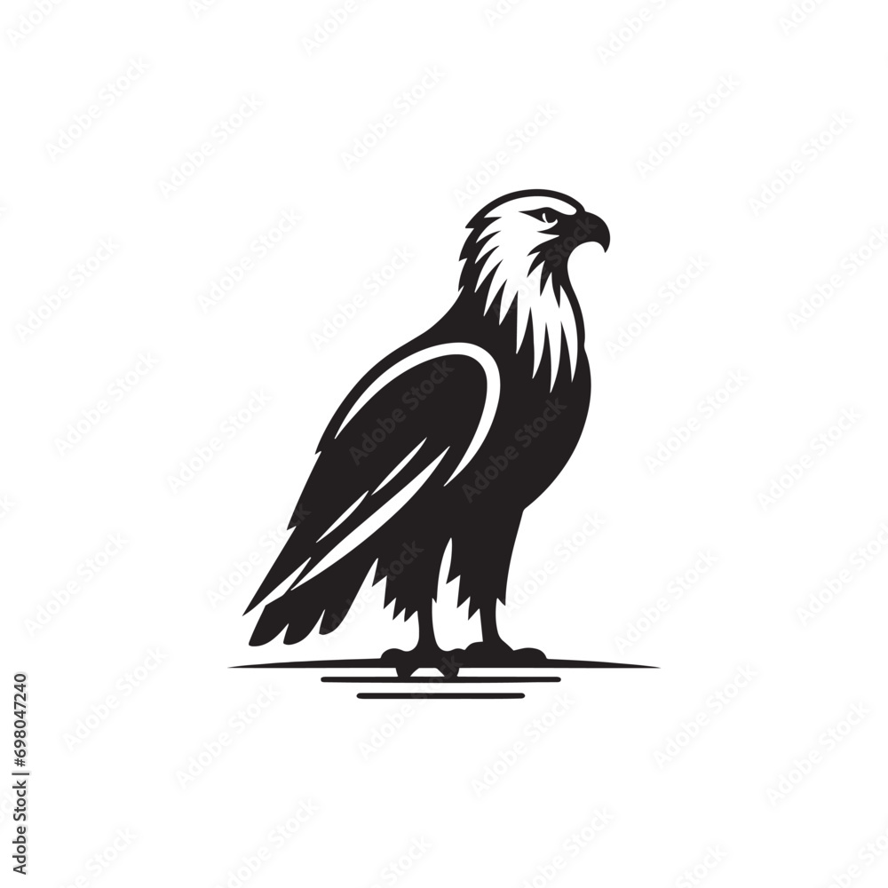 Fototapeta premium Eagle Illustration: Artistic Silhouette Emphasizing the Graceful Flight and Presence of Eagles 