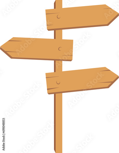 Signboard with wood texture. Vector of Wooden arrows and empty road direction signs. Wooden signboard, illustration of wooden arrow plank