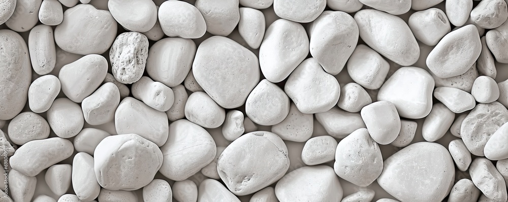 Collection of various rocks and pebbles. Smooth white stones with intricate patterns create abstract and soothing composition. Light and shadow enhances texture and depth to arrangement Collection of various rocks and pebbles. Smooth white stones with intricate patterns create abstract and soothing composition. Light and shadow enhances texture and depth to arrangement