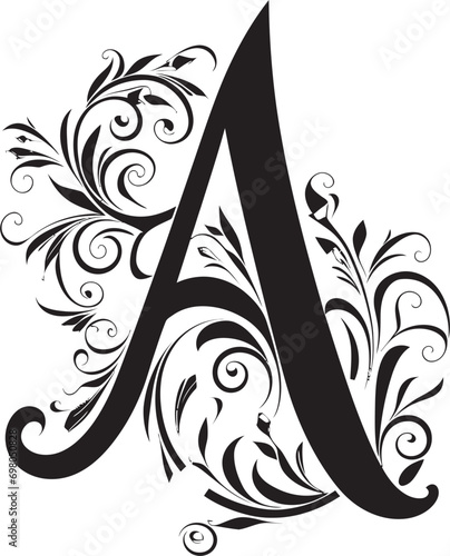 Aerial Symmetry Sleek Letter A Vector Typeface Allegro Artistry Dynamic Font A Decor Vector
