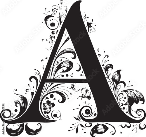 Aeolian Artistry Breezy Letter A Vector Typeface Azure Charm Blue themed Font A Vector Design