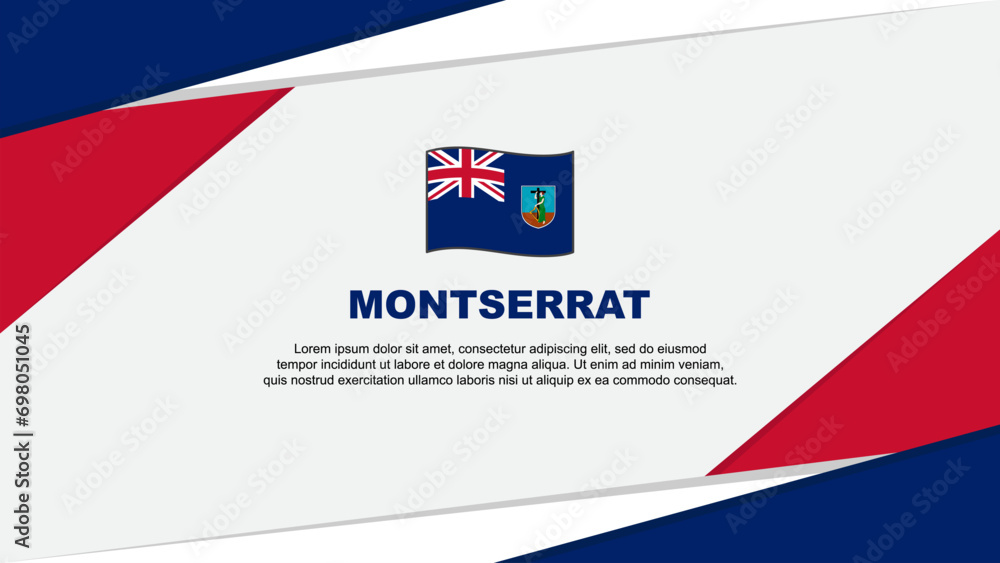 Montserrat Flag Abstract Background Design Template. Montserrat Independence Day Banner Cartoon Vector Illustration. Montserrat