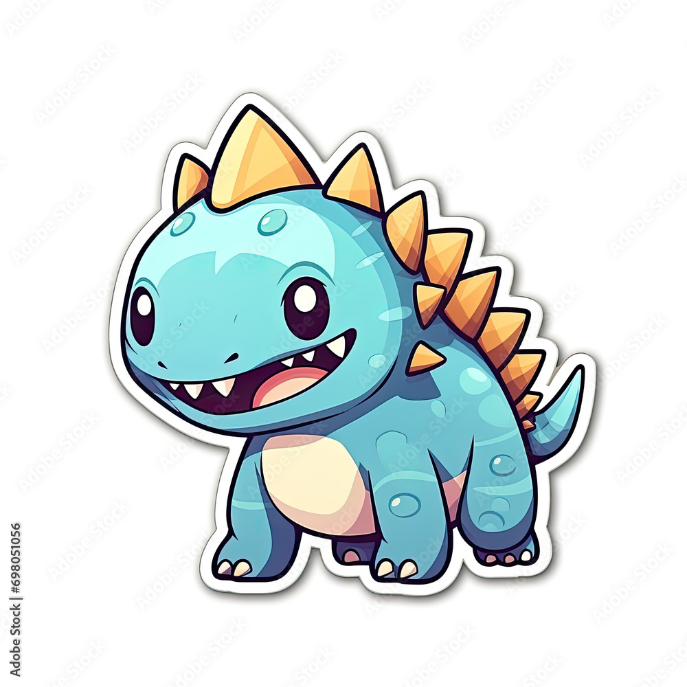 Fototapeta premium Stylized Stegosaurus Logo With White Background