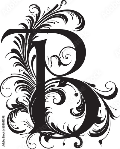 Brazen Script Bold Font B Vector Typeface Bucolic Beauty Rural Letter B Decor Vector