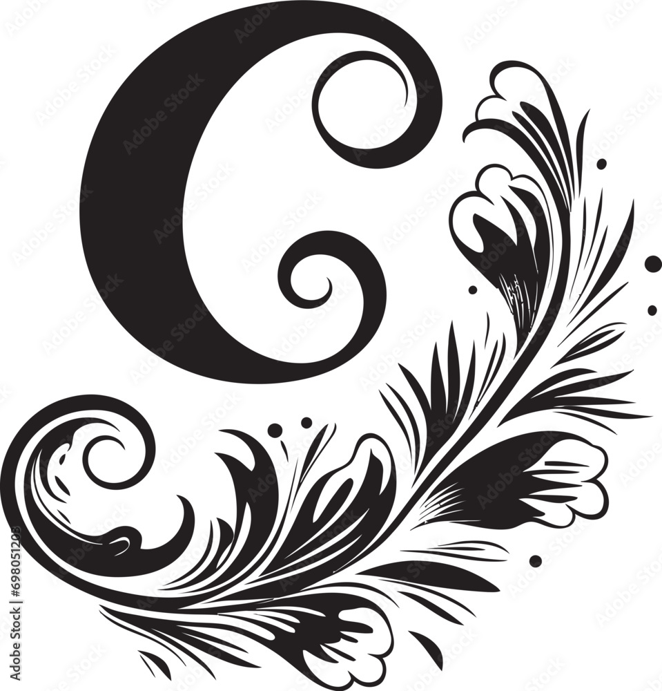 Crafted Elegance Handmade Letter C Vector Font Crowned Serifs Regal Font C Decor Vector Crafted Elegance Handmade Letter C Vector Font Crowned Serifs Regal Font C Decor Vector