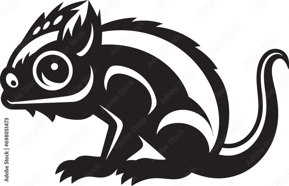 Obraz premium Ethereal Morphing Chameleon Noir Logo Icon Obsidian Transitions Chameleon Vector Mark