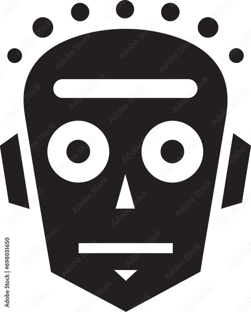 Micro Cybernetic Buddy Black Bot Insignia Lovable AI Assistant Tiny Robot Emblem Micro Cybernetic Buddy Black Bot Insignia Lovable AI Assistant Tiny Robot Emblem