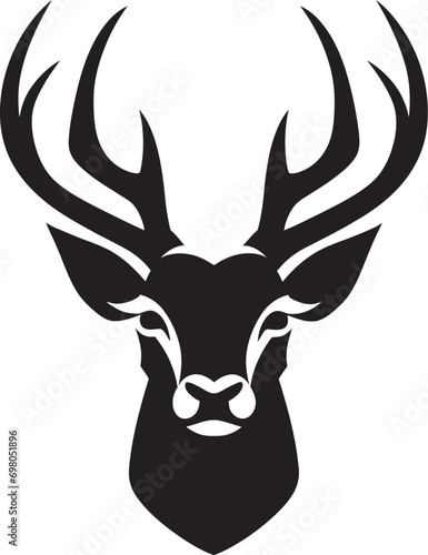 Nature s Beauty Deer Iconic Emblem Serenity in Silhouette Black Vector Deer Icon