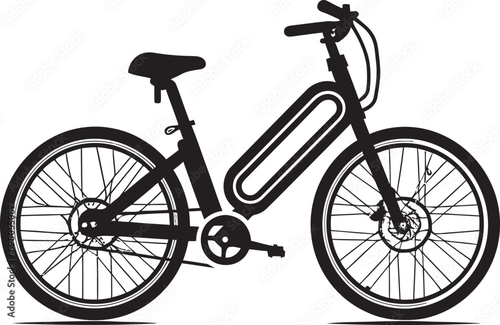 Fototapeta premium Urban E Ride Electric Bike Insignia Efficient Commute Black Electric Bike