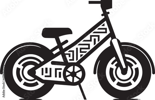 black bike with geometric frame design clip art preview