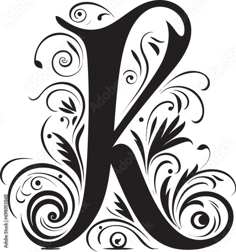 Kaleidoscopic Essence Abstract Letter K Vector Art Kaleidoscopic Fusion Eclectic Font K Decor Vector