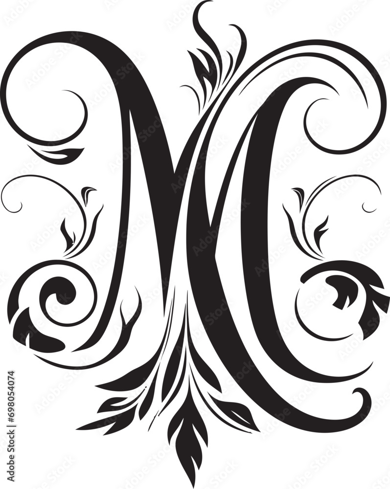 Magical Script Enchanted Font M Decor Vector Mystical Symphony Enigmatic Letter M Vector Art Magical Script Enchanted Font M Decor Vector Mystical Symphony Enigmatic Letter M Vector Art