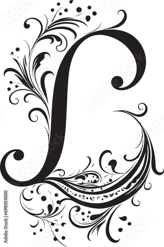 Lavish Accents Ornate Letter L Decor Vector Luminous Flourish Glossy Font L Vector