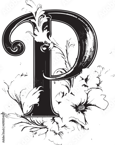 Pearly Patterns Textured Font P Vector Palatial Symphony Grand Font P Decor Vector