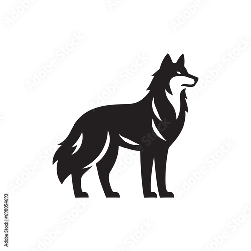 Animal Silhouette: A Symphony of Simplified Forms, Capturing the Essence of Nature's Diverse Creatures - Black Vector Wolf Silhouette  © Vista