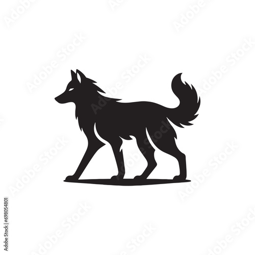 Silhouette of Animal  Minimalistic Beauty  Artistic Representations of Creatures in Pure and Simple Form - Black Vector Wolf Silhouette 