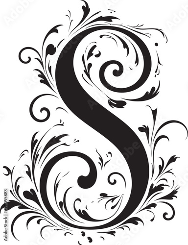 Sculpted Serenade Artistic Font S Decor Vector Seraphic Aura Divine Letter S Vector