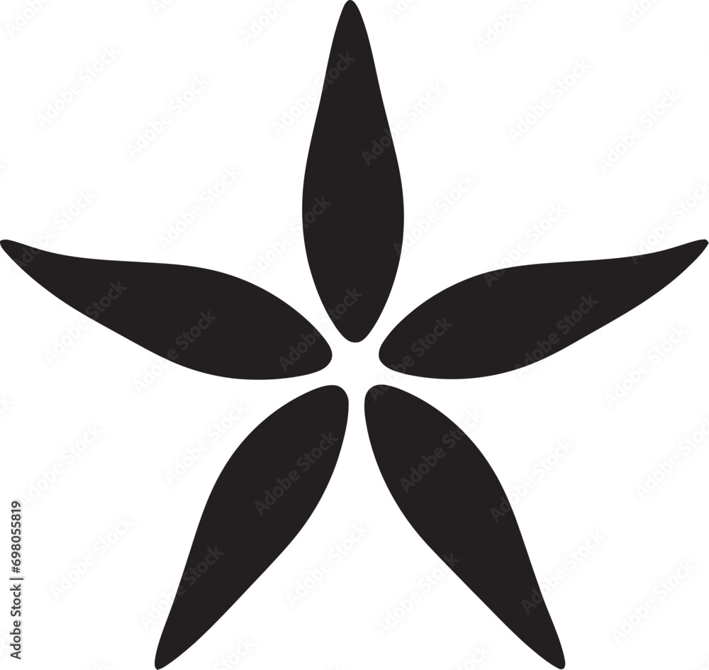 Coastal Majesty Starfish Logo Glyph Graceful Marine Silhouette Black Icon