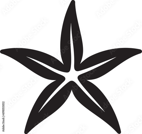 Oceanic Elegance Starfish Logo Design Marine Charm Black Starfish Symbol