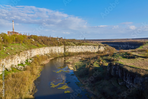 View from Novoplanivskiy Bridge to the Smotrych River Canyon  Kamianets-Podilskyi
