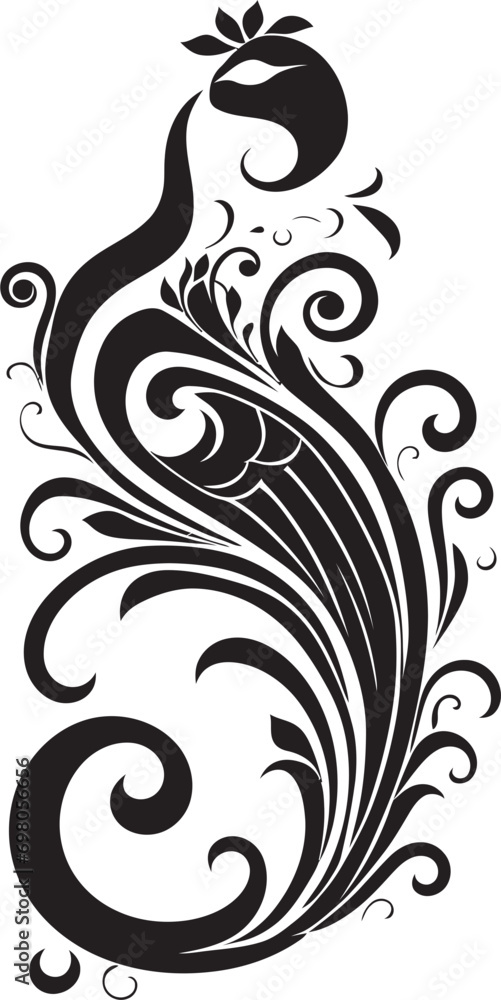 Fototapeta premium Spiraling Elegance Abstract Swirl Design Flourishing Union Wedding Swirl Icon